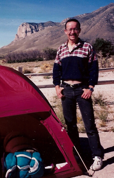 Erick in October, 1994, camping out at Guadalupe Peak